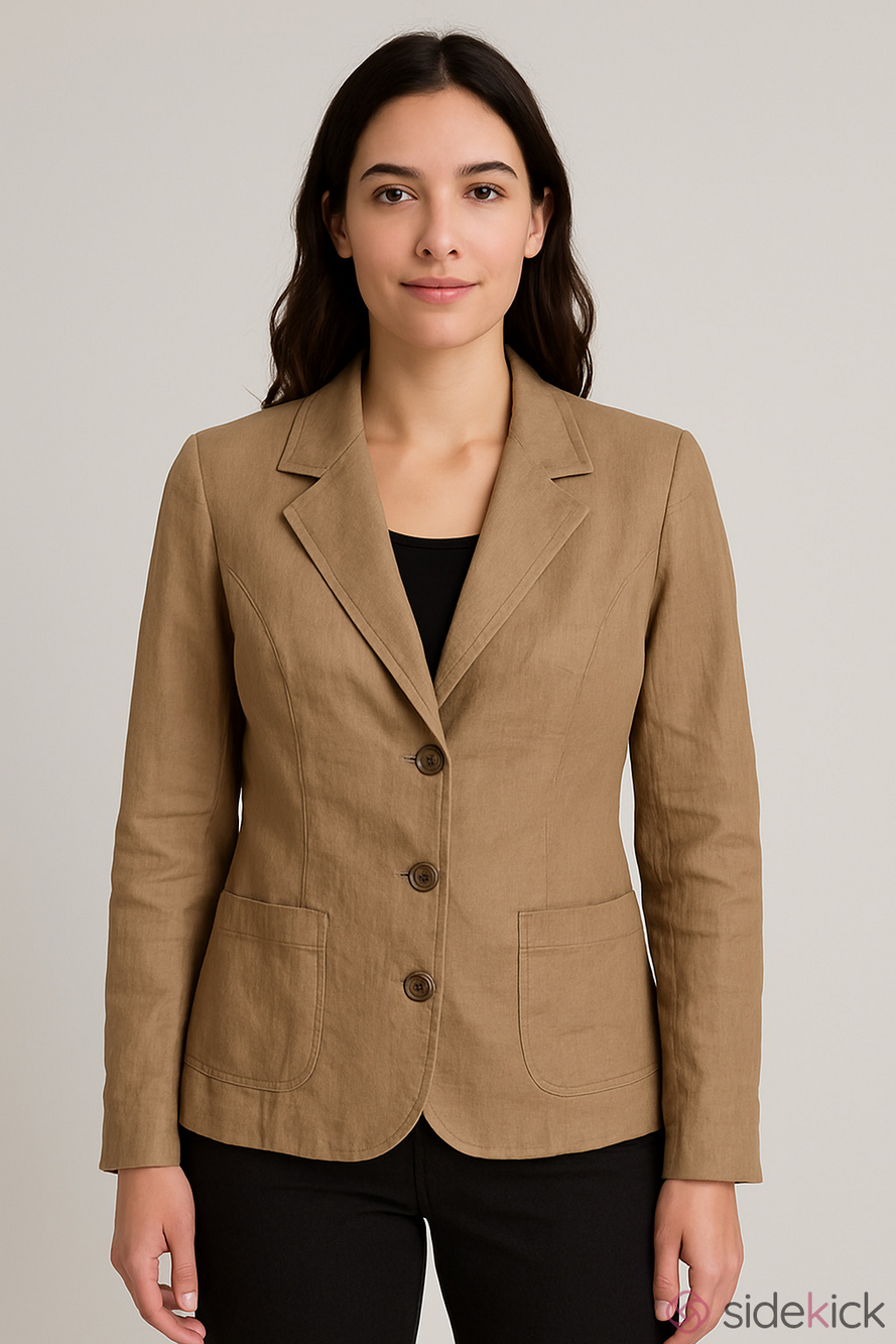 Reitmans Linen Blend Blazer Size 9 Colour Tan